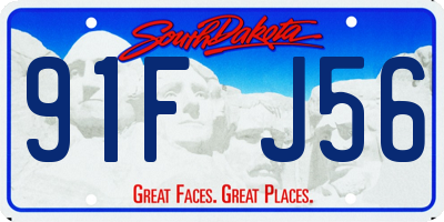 SD license plate 91FJ56