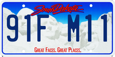 SD license plate 91FM11