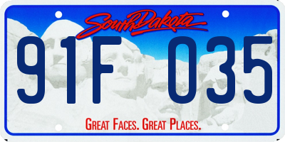 SD license plate 91FO35