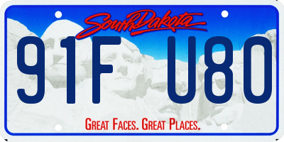 SD license plate 91FU80
