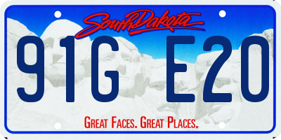 SD license plate 91GE20