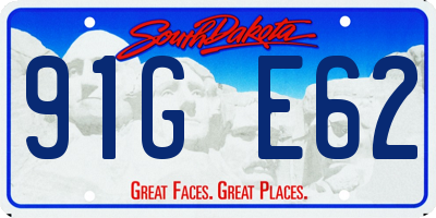 SD license plate 91GE62