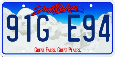 SD license plate 91GE94