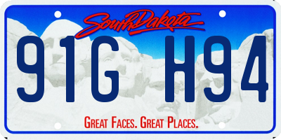 SD license plate 91GH94