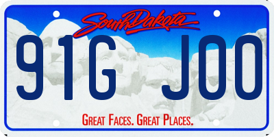 SD license plate 91GJ00