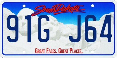 SD license plate 91GJ64