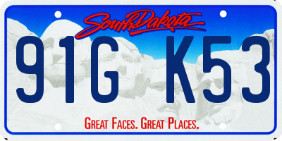 SD license plate 91GK53