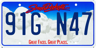 SD license plate 91GN47