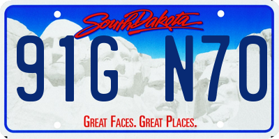 SD license plate 91GN70