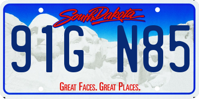 SD license plate 91GN85