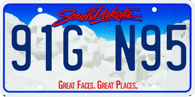 SD license plate 91GN95