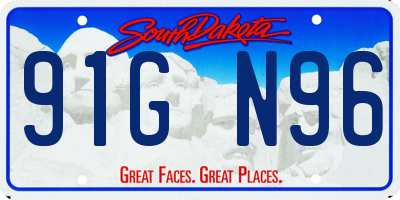 SD license plate 91GN96