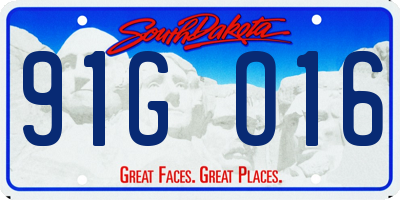 SD license plate 91GO16