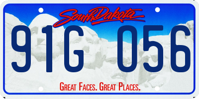 SD license plate 91GO56