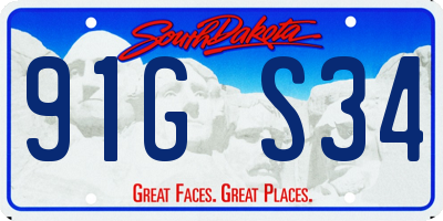 SD license plate 91GS34
