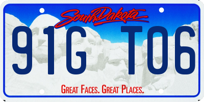 SD license plate 91GT06