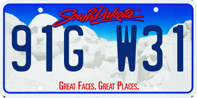 SD license plate 91GW31