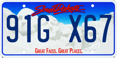 SD license plate 91GX67