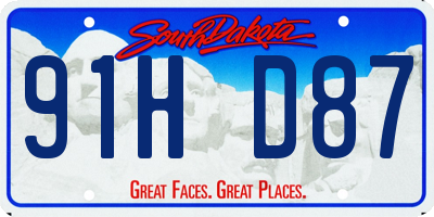 SD license plate 91HD87
