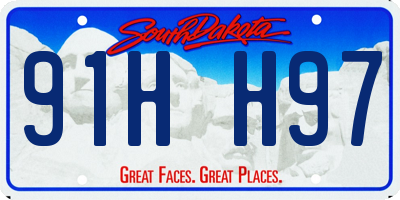 SD license plate 91HH97