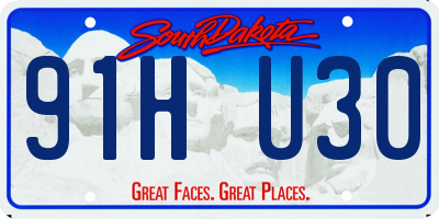 SD license plate 91HU30