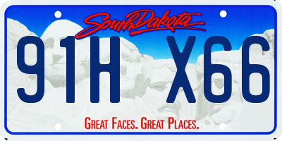 SD license plate 91HX66