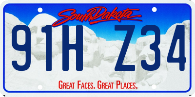 SD license plate 91HZ34