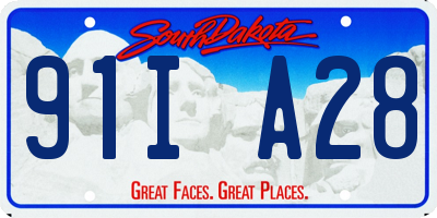 SD license plate 91IA28