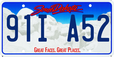 SD license plate 91IA52