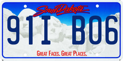 SD license plate 91IB06