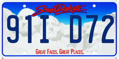SD license plate 91ID72