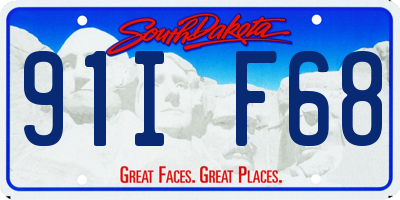 SD license plate 91IF68