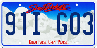 SD license plate 91IG03