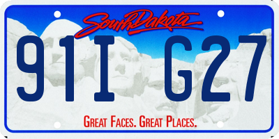 SD license plate 91IG27