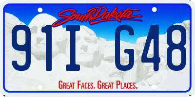 SD license plate 91IG48