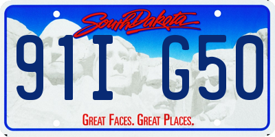 SD license plate 91IG50