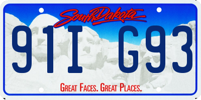 SD license plate 91IG93