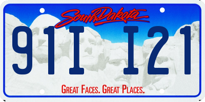 SD license plate 91II21
