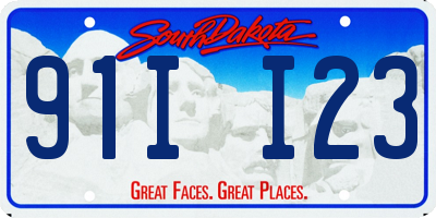 SD license plate 91II23