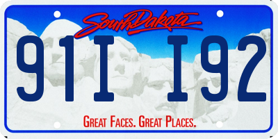 SD license plate 91II92