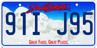 SD license plate 91IJ95