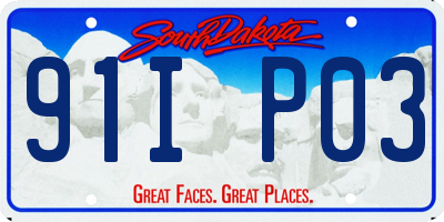 SD license plate 91IP03