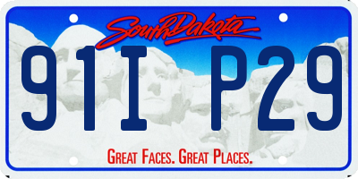 SD license plate 91IP29