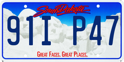 SD license plate 91IP47