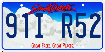 SD license plate 91IR52