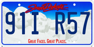 SD license plate 91IR57