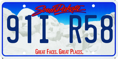 SD license plate 91IR58