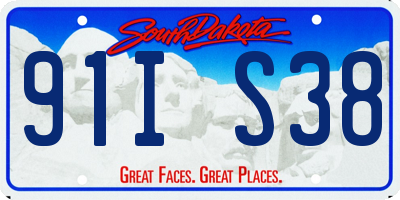SD license plate 91IS38