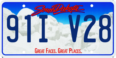 SD license plate 91IV28