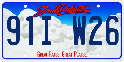 SD license plate 91IW26